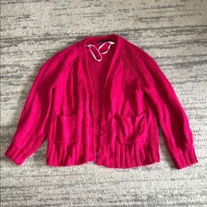 Bright Pink Chunky Knit Cardigan